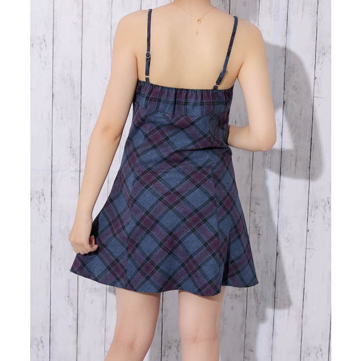 《起毛チェック柄》レディース キャミワンピ チュニック レイヤード 秋冬 | GORGE  | 詳細画像3 