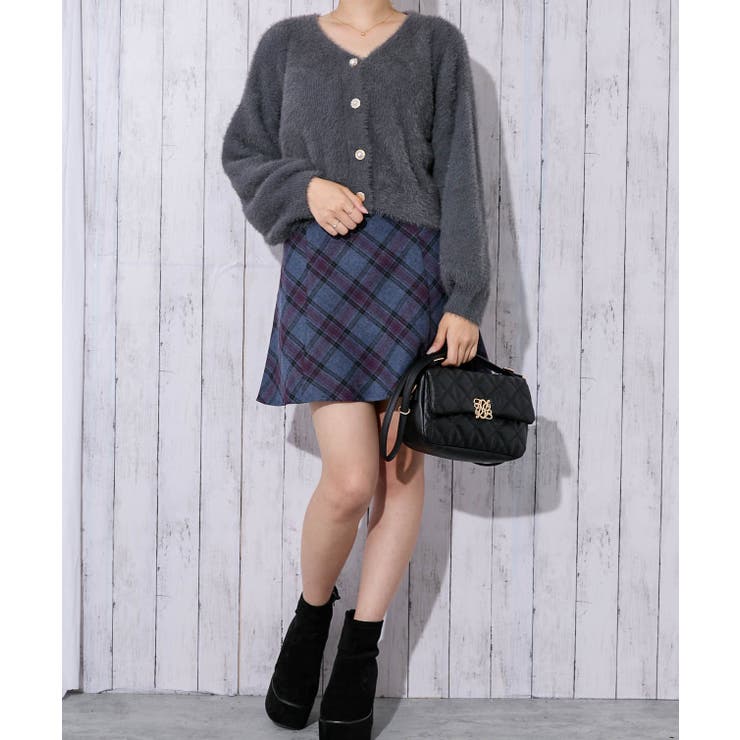 《起毛チェック柄》レディース キャミワンピ チュニック レイヤード 秋冬 | GORGE  | 詳細画像4 