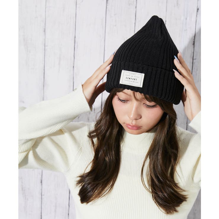 ブラック | 《シンプル映え×あったかリブ》ユニセックス リブニット帽 防寒 小顔効果 秋冬 | GORGE 