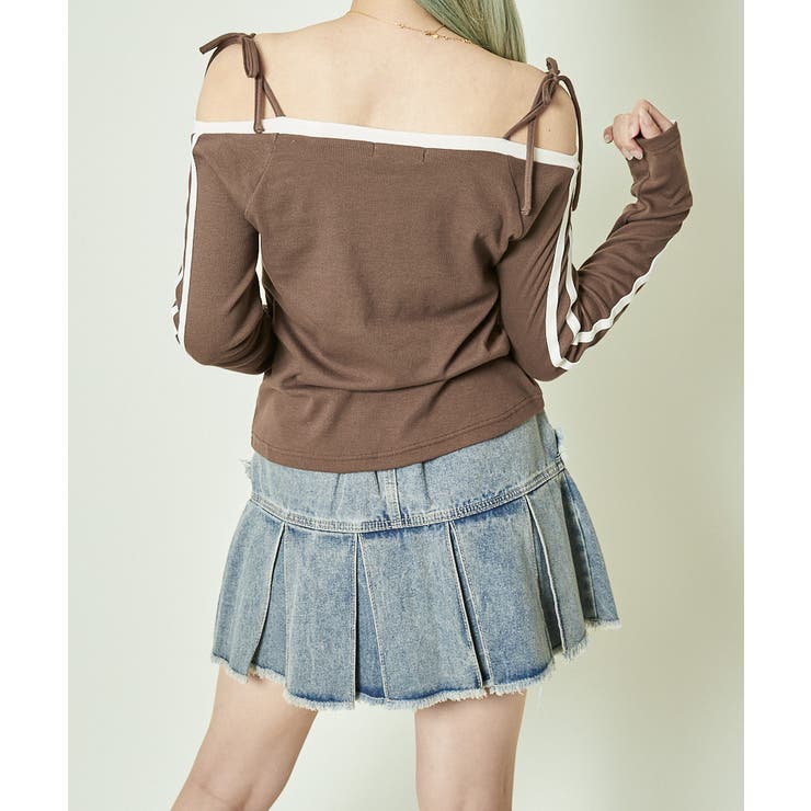 《肩開き＆2本ライン》抜け感ストリートロンT | GORGE  | 詳細画像4 