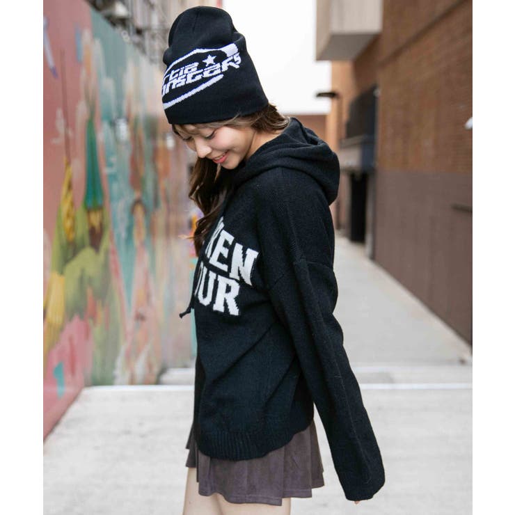 《ロゴ×フードデザイン》ゆるニットフーディー 冬トップス◎ | GORGE  | 詳細画像12 