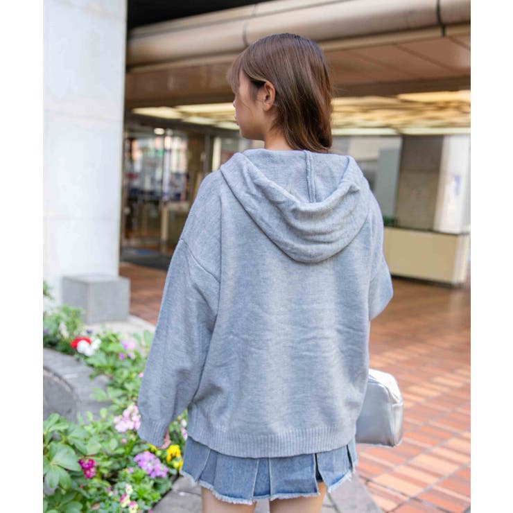 《ロゴ×フードデザイン》ゆるニットフーディー 冬トップス◎ | GORGE  | 詳細画像4 