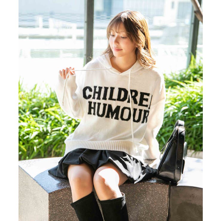 《ロゴ×フードデザイン》ゆるニットフーディー 冬トップス◎ | GORGE  | 詳細画像5 