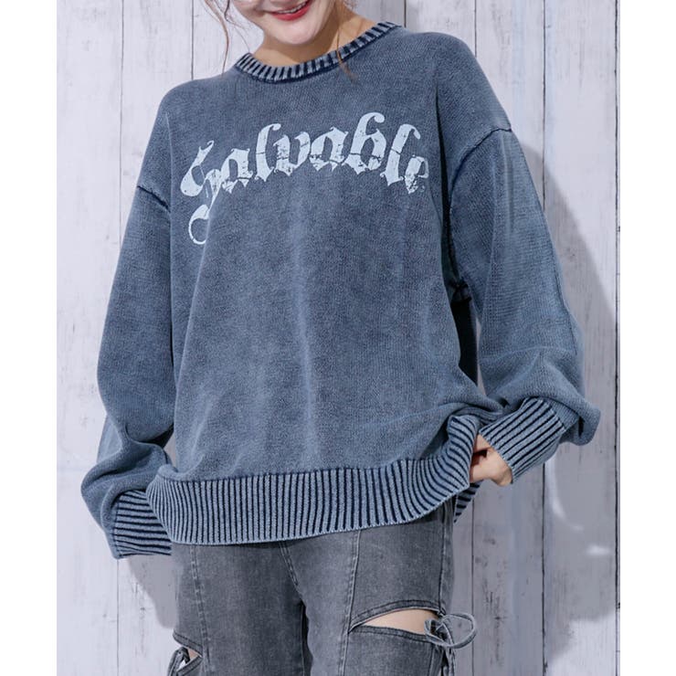 ネイビー | レディース クルーネックニット ヴィンテージライク | GORGE 