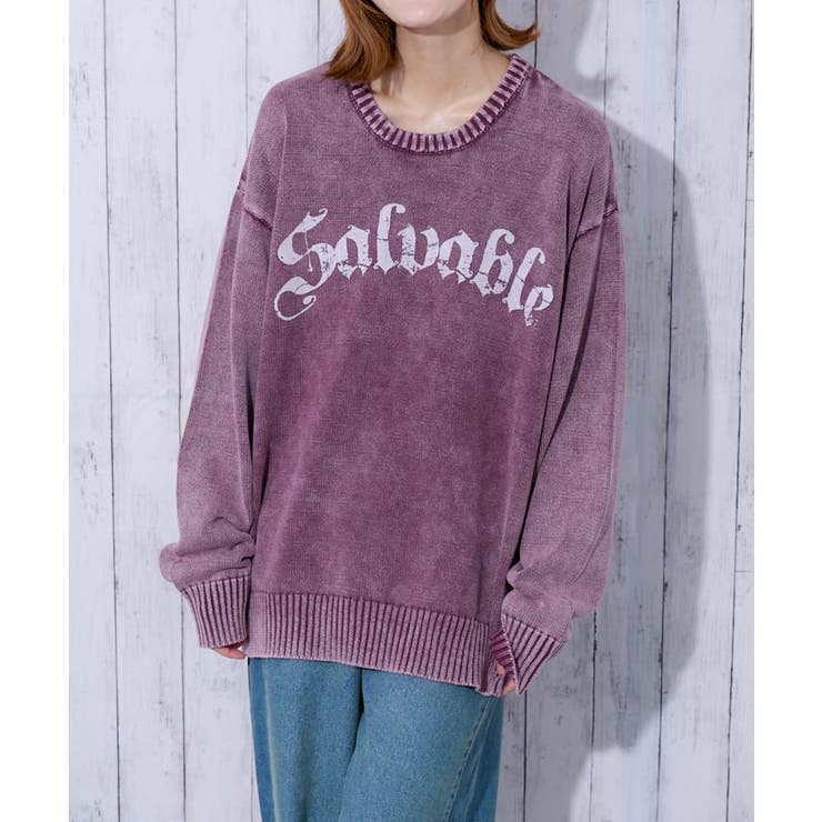 パープル | レディース クルーネックニット ヴィンテージライク | GORGE 