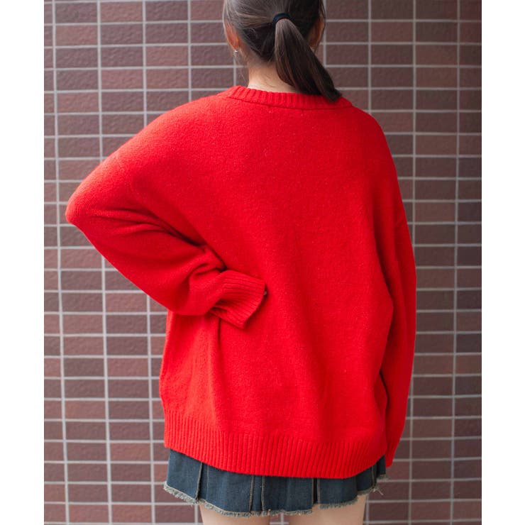 《テープヤーン×ロゴ刺繍》レディース ニット プルオーバー 花柄モチーフ 秋冬 | GORGE  | 詳細画像6 