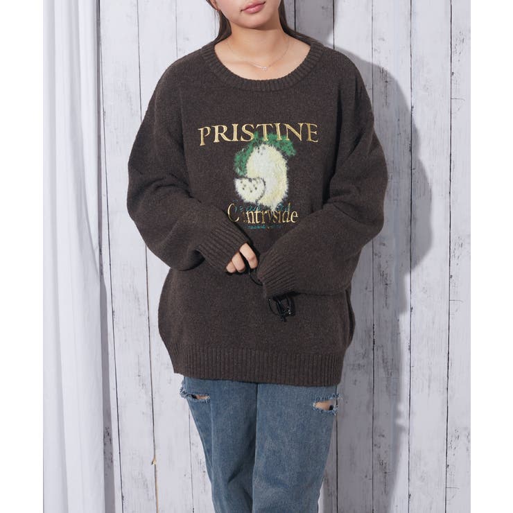 《ロゴ刺繍×フルーツモチーフ》レディース ニット プルオーバー 秋冬 | GORGE  | 詳細画像5 