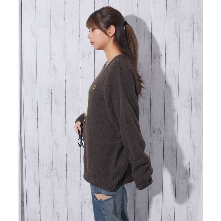 《ロゴ刺繍×フルーツモチーフ》レディース ニット プルオーバー 秋冬 | GORGE  | 詳細画像6 