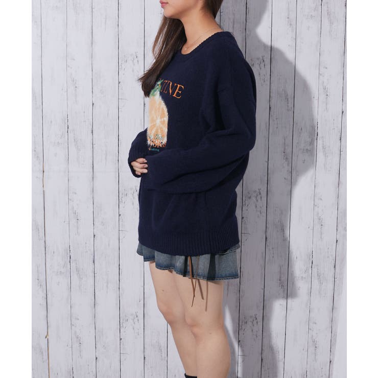 《ロゴ刺繍×フルーツモチーフ》レディース ニット プルオーバー 秋冬 | GORGE  | 詳細画像9 