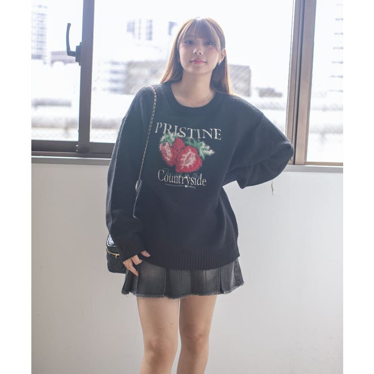 《ロゴ刺繍×フルーツモチーフ》レディース ニット プルオーバー 秋冬 | GORGE  | 詳細画像12 