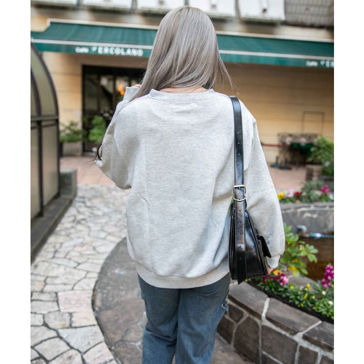 《花柄ラインアート×刺繍ロゴ》裏起毛スウェットトレーナー 冬◎ | GORGE  | 詳細画像3 