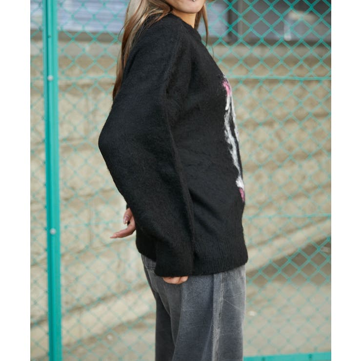 《ふんわり起毛タッチ》レディース ロゴ ジャカードニット プルオーバー 秋冬 | GORGE  | 詳細画像12 