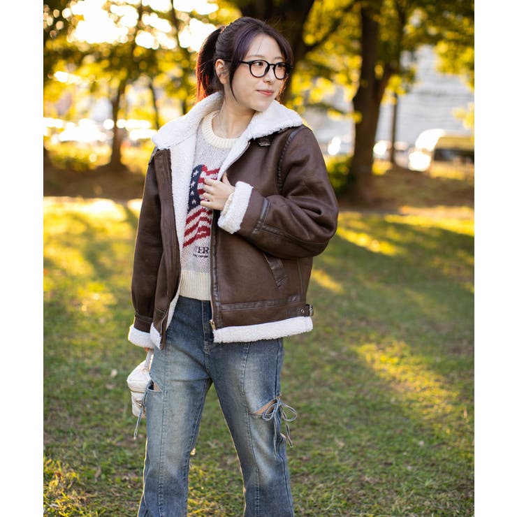 《フェイクムートン×フライト》レディース ジャケット スタンドネック | GORGE  | 詳細画像9 