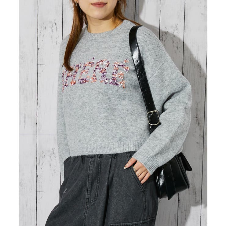 《ロゴ×ふわもこ質感》レディース ブラシヤーン 短丈ニット | GORGE  | 詳細画像10 