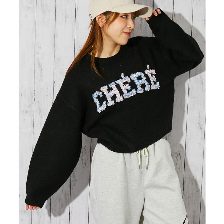 《ロゴ×ふわもこ質感》レディース ブラシヤーン 短丈ニット | GORGE  | 詳細画像6 