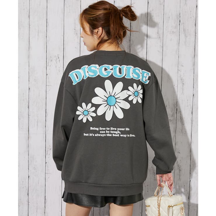 チャコール | 《バックロゴ×デイジープリント》レディース 裏起毛 スウェット | GORGE 