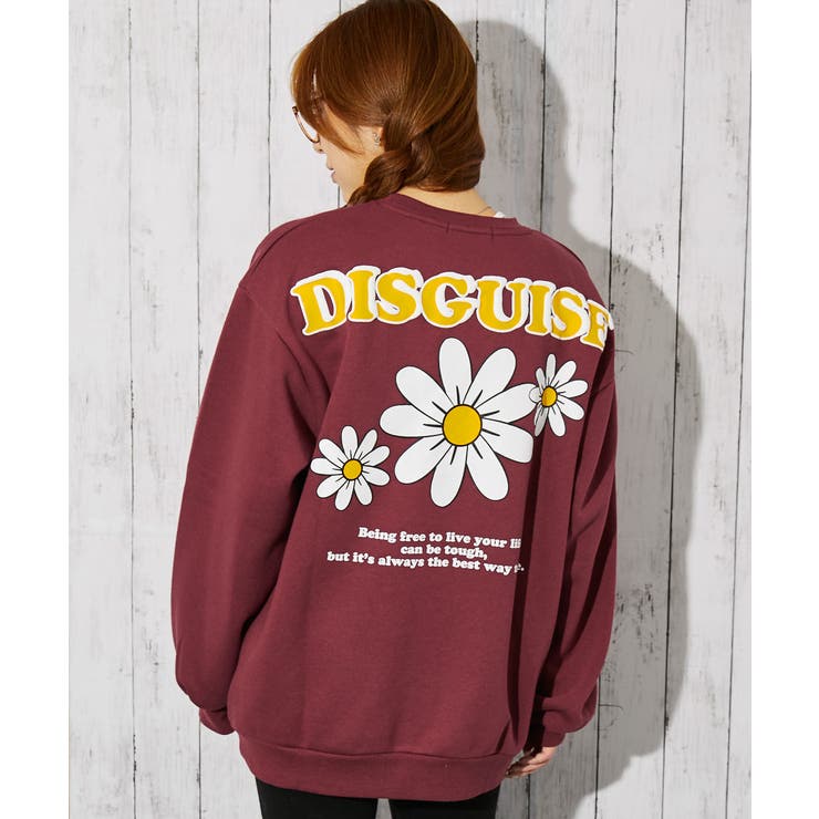 ボルドー | 《バックロゴ×デイジープリント》レディース 裏起毛 スウェット | GORGE 