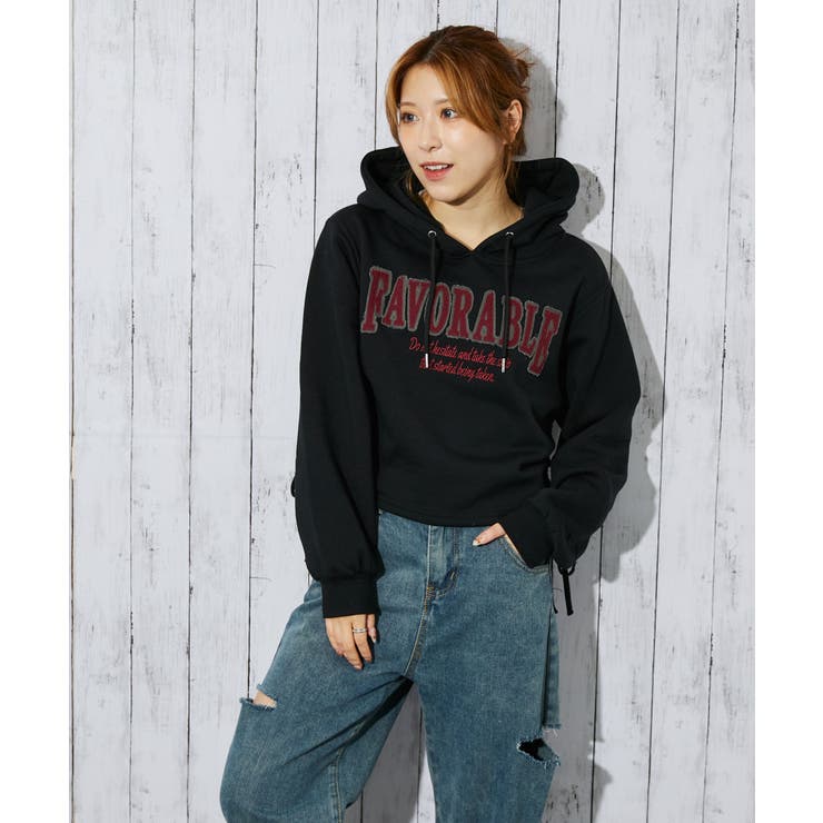 《サイドドロスト×カレッジロゴ》レディース 裏起毛 パーカー | GORGE  | 詳細画像1 