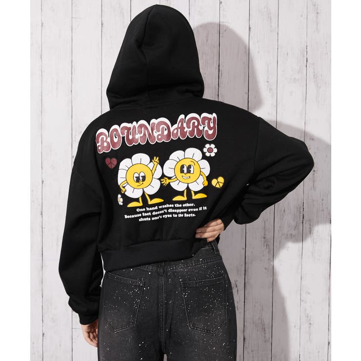 《デイジー×バックロゴ》裏起毛 ジップパーカー バックデザイン | GORGE  | 詳細画像4 