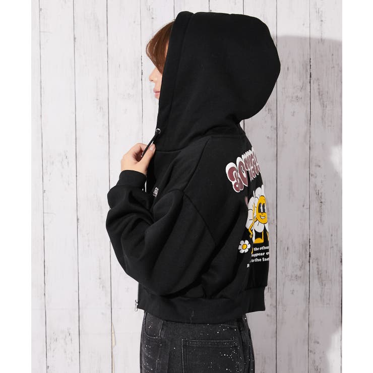 《デイジー×バックロゴ》裏起毛 ジップパーカー バックデザイン | GORGE  | 詳細画像5 