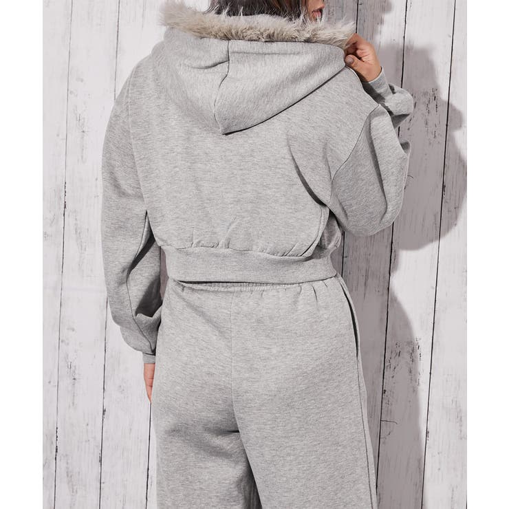 《ファーフード×ロゴストーン》ショート丈ジップパーカー 秋冬◎ | GORGE  | 詳細画像10 