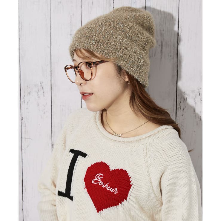 ベージュ | 《ふわもこ質感×ミックス糸》レディース ミックスシャギー ニット帽 | GORGE 