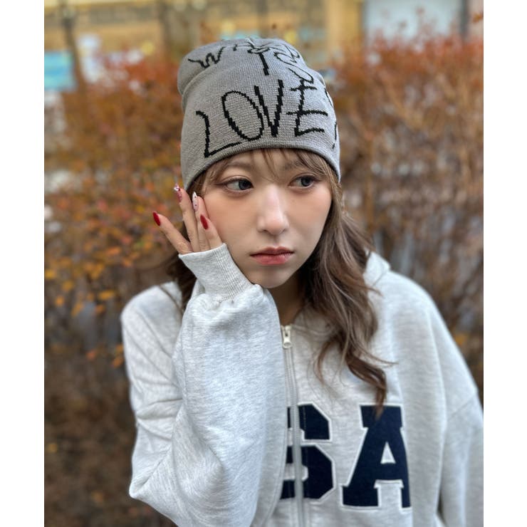 《英字ＬＯＶＥメッセージ×存在感デザイン》ニットビーニー帽／秋冬 | GORGE  | 詳細画像5 