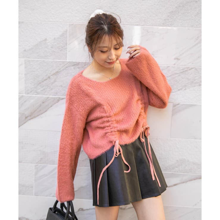 ストリート×フェミ映え◎くしゅギャザー秋冬ニットトップス | GORGE  | 詳細画像4 
