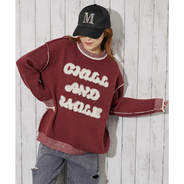 《ロゴサガラ×バイカラーデザイン》レディース ニットプルオーバー 秋冬 | GORGE  | 詳細画像2 