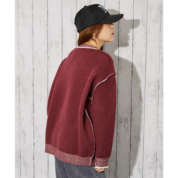 《ロゴサガラ×バイカラーデザイン》レディース ニットプルオーバー 秋冬 | GORGE  | 詳細画像3 