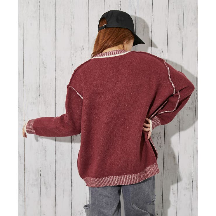 《ロゴサガラ×バイカラーデザイン》レディース ニットプルオーバー 秋冬 | GORGE  | 詳細画像4 