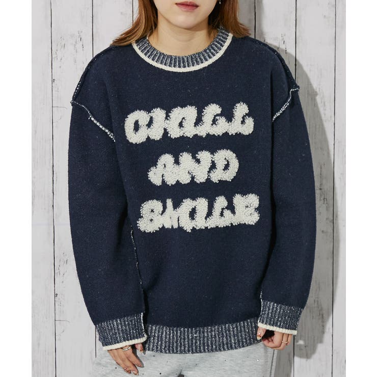 《ロゴサガラ×バイカラーデザイン》レディース ニットプルオーバー 秋冬 | GORGE  | 詳細画像5 