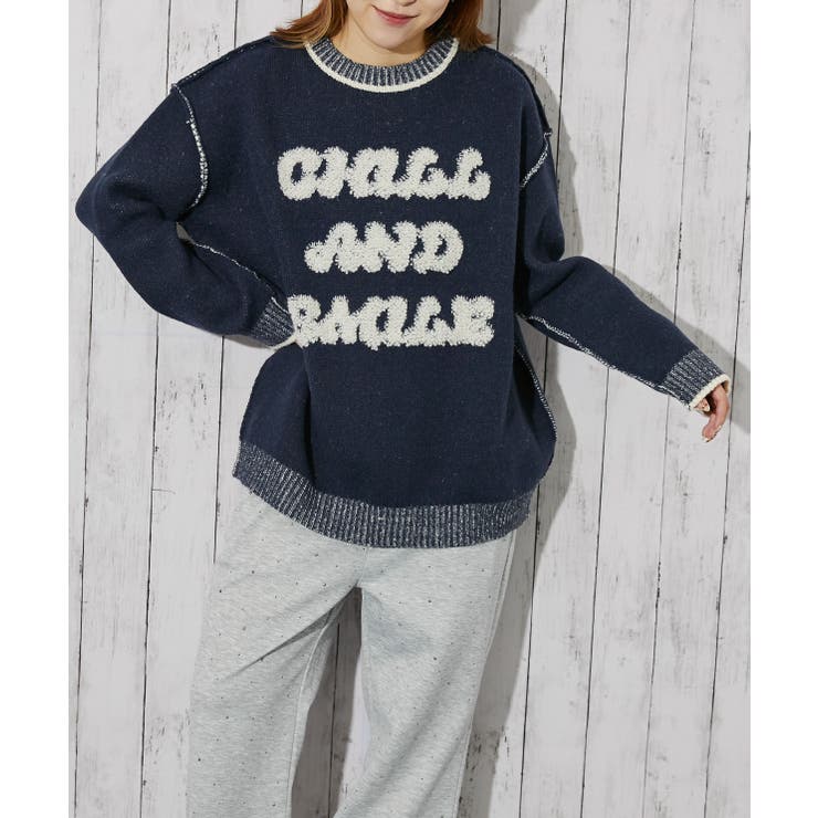 《ロゴサガラ×バイカラーデザイン》レディース ニットプルオーバー 秋冬 | GORGE  | 詳細画像6 