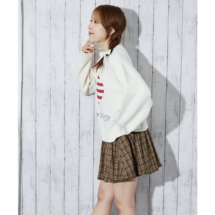 《ハート×星条旗ロゴ》レディース サガラ刺繍 ニットプルオーバー | GORGE  | 詳細画像2 