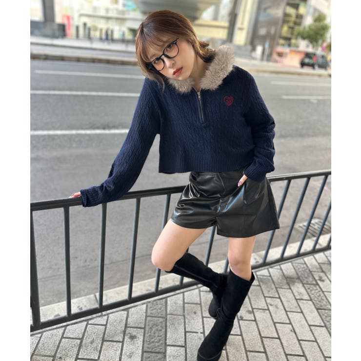 PXG レディース ゴルフ セーター ハーフジッパー ニットコート 新品冬 ジーラ GeeRA 前後2WAYハーフジップニットワンピース （チャコール