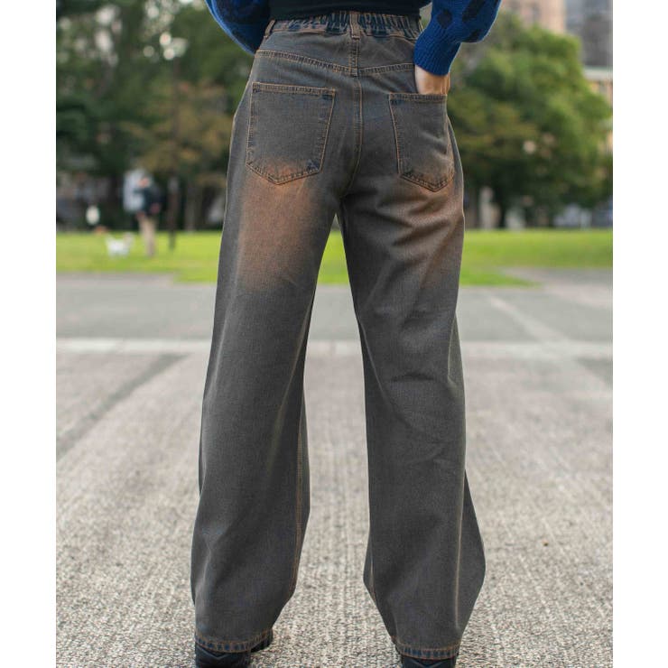 《クラッシュ×ウエストゴム》レディース デニム ワイドパンツ | GORGE  | 詳細画像4 