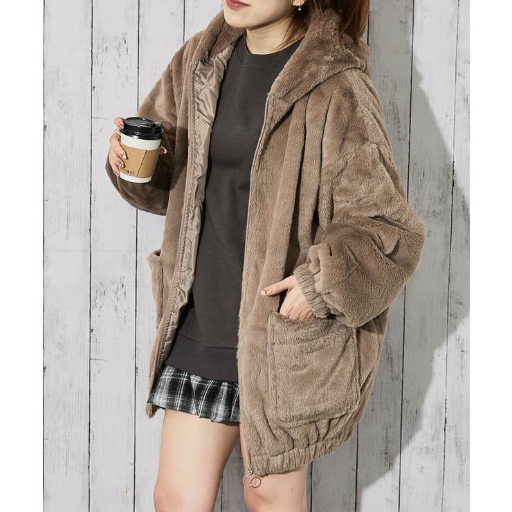 モカ | レディース ファーブルゾン フード付き | GORGE 