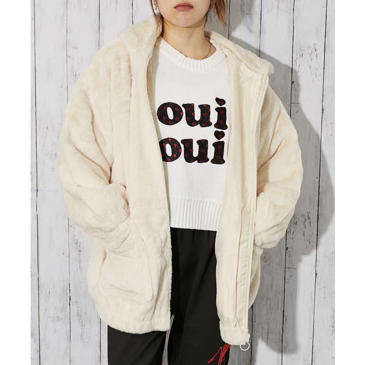 アイボリー | レディース ファーブルゾン フード付き | GORGE 