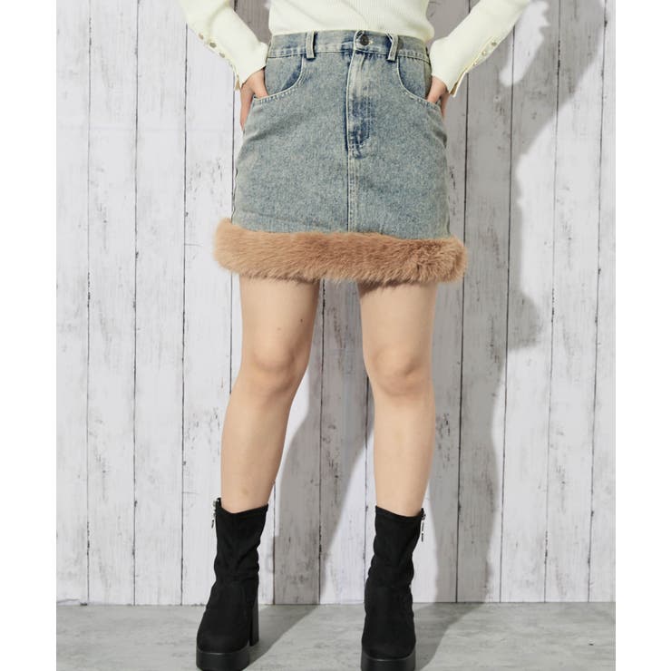 《ファー裾デザイン》レディース デニムミニスカート 秋冬 | GORGE  | 詳細画像6 