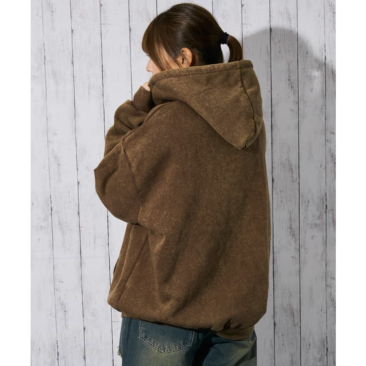 《ケミカルウォッシュ×立体ロゴ》レディース 裏起毛 ジップパーカー | GORGE  | 詳細画像11 