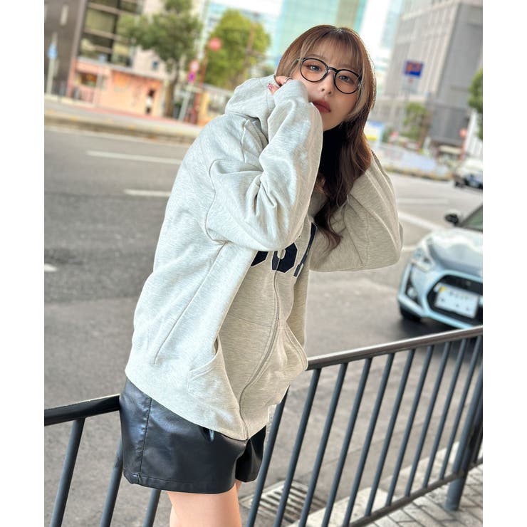 パーリーゲイツ レディースパーカー　星条旗　裏起毛　ロゴ刺繍 USAロゴ×星条旗袖刺繍》裏毛ZIPパーカー／秋冬春 セットアップ可