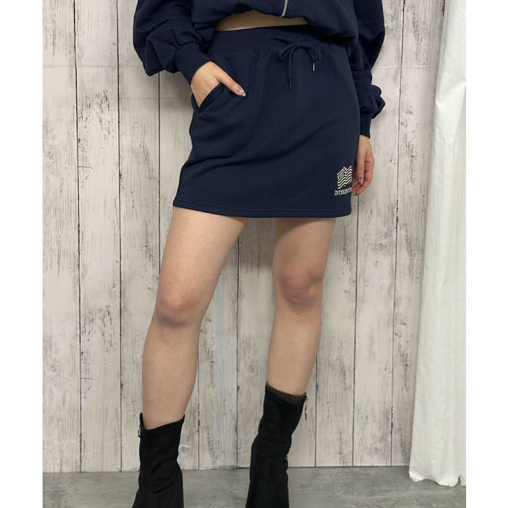 《裏毛素材×刺繍ロゴ》ミニスカート／秋冬春 セットアップ可 | GORGE  | 詳細画像7 