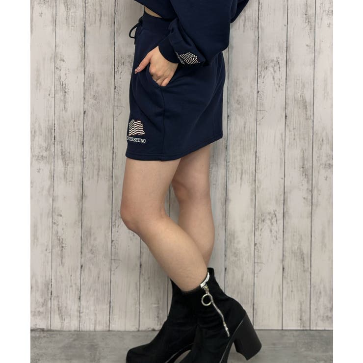 《裏毛素材×刺繍ロゴ》ミニスカート／秋冬春 セットアップ可 | GORGE  | 詳細画像9 