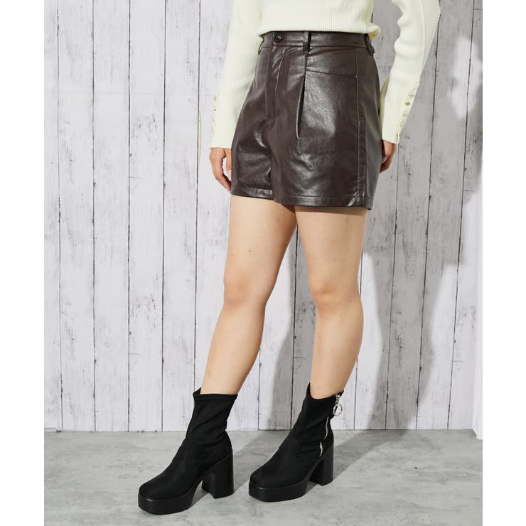 《フェイクレザー×美シルエット》レディース ショートパンツ ウエストゴム | GORGE  | 詳細画像7 