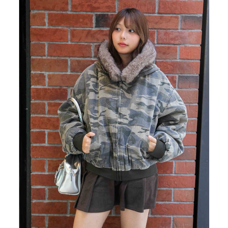 メイサイ | 《ファーフード×裏地中綿キルト》冬映えショート丈アウター | GORGE 