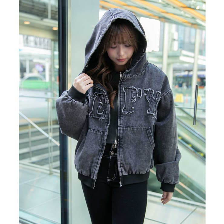 《ファーフード×裏地中綿キルト》冬映えショート丈アウター | GORGE  | 詳細画像9 