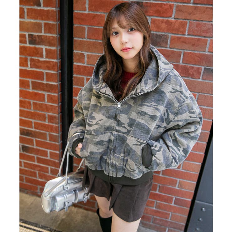 《ファーフード×裏地中綿キルト》冬映えショート丈アウター | GORGE  | 詳細画像3 