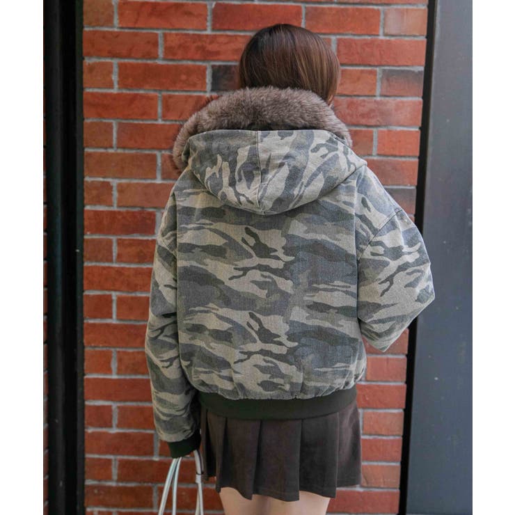 《ファーフード×裏地中綿キルト》冬映えショート丈アウター | GORGE  | 詳細画像6 