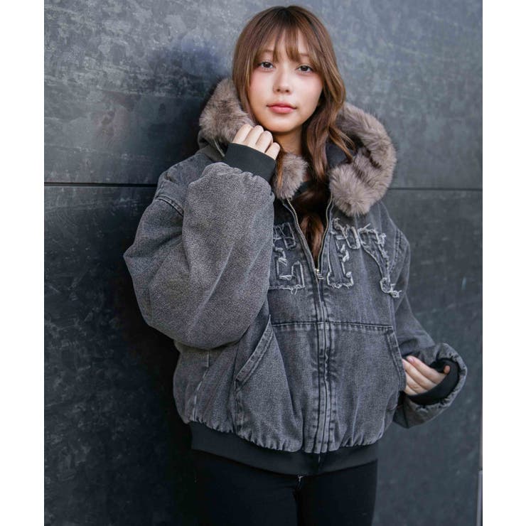 《ファーフード×裏地中綿キルト》冬映えショート丈アウター | GORGE  | 詳細画像7 