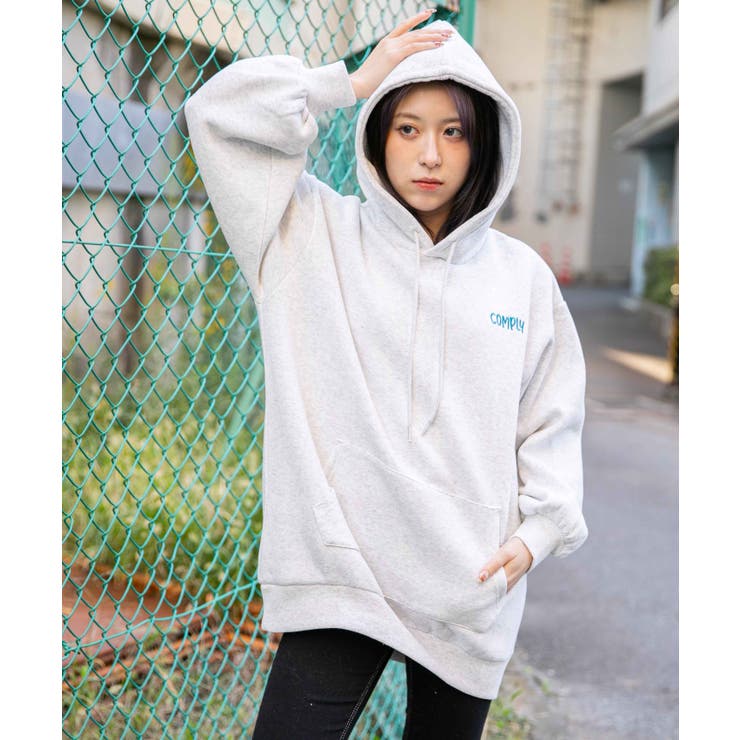 バックラビット×ロゴ刺繍》レディース 裏起毛 プルパーカー[品番